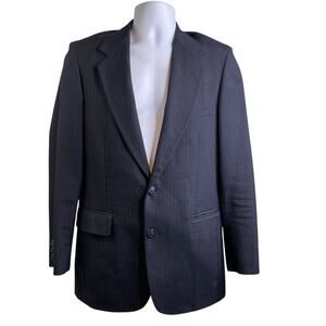 Hardy Amies Men's Navy Pinstripe Wool Blazer Size‎ 36R Old Money Classic Preppy
